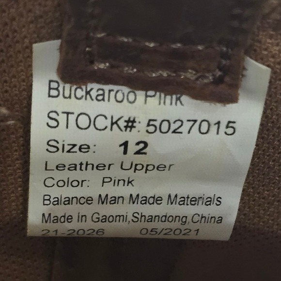 NIB Itasca Buckaroo Girls Brown Pink Embroidered Western Cowboy Boots Sz 12 - Picture 9 of 10